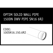 Marley Optim Solid Wall Pipe - 150DN DWV Pipe SN16 6RJ - 100SN16.150.6RJ
